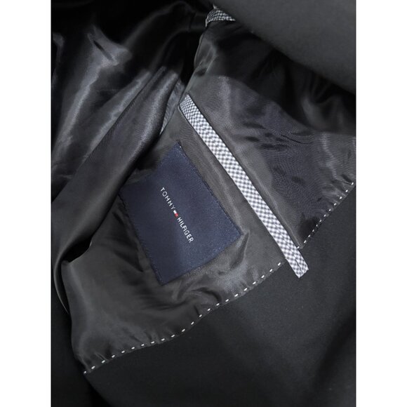 Tommy Hilfiger Mens Blazer Jacket Sz 38R Black Wool 2 Button Sport Coat - Picture 4 of 6